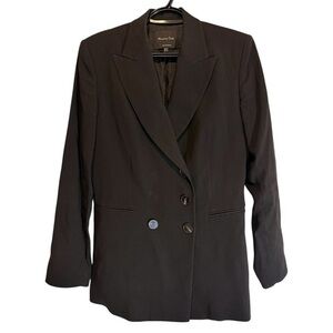 Massimo Dutti Black Tailored Blazer Made in Portugal size 8